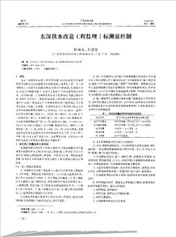 東深供水改造工程監(jiān)理Ⅰ標(biāo)測(cè)量控制