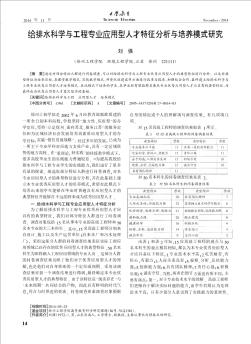 给排水科学与工程专业应用型人才特征分析与培养模式研究