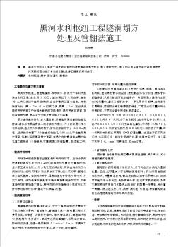 黑河水利枢纽工程隧洞塌方处理及管棚法施工