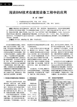 浅谈BIM技术在建筑设备工程中的应用