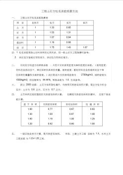 工程土石方松实系数换算方法