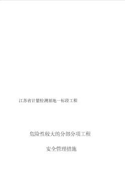 2019qr危險(xiǎn)性較大的分部分項(xiàng)工程安全管理措施