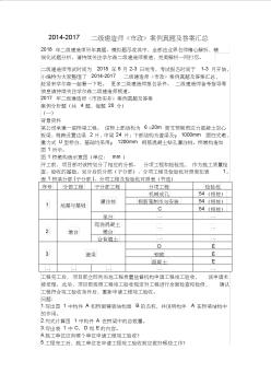 二级建造师《市政》案例真题及答案汇总