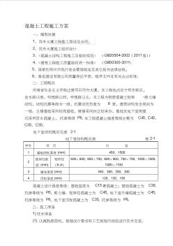 同舟地下室混凝土施工方案 (2)