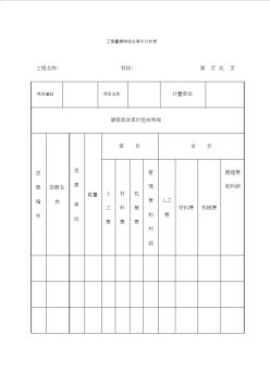 工程量清單綜合單價分析表表格、