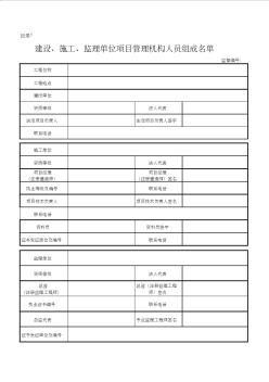 建设施工监理项目机构人员组成名单