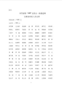李芳清等1487名符合一级建造师注册条件的人员名单