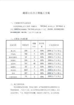 高速公路工程路基土石方施工方案