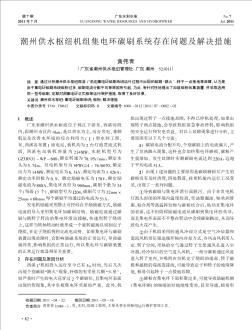 潮州供水枢纽机组集电环碳刷系统存在问题及解决措施