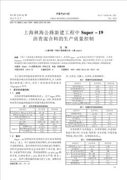 上海林海公路新建工程中Super-19沥青混合料的生产质量控制