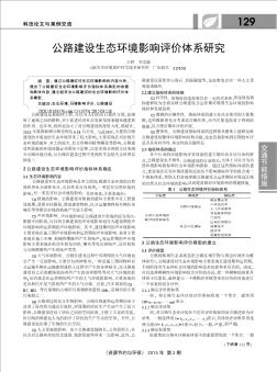 公路建设生态环境影响评价体系研究