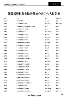 江苏省建材行业协会管桩分会工作人员名单