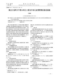 黑龙江省两大平原水利化工程与市场化经营管理的推进措施