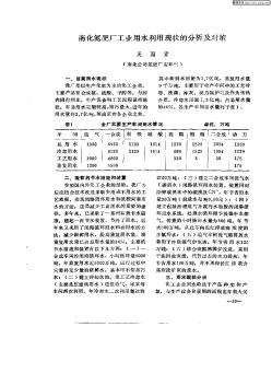 南化氮肥廠工業(yè)用水利用現(xiàn)狀的分析及對策