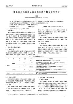 鲤鱼江水电站坝址区工程地质问题分析与评价