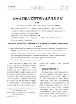 BIM技术融入工程管理专业的障碍研究