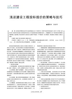 浅谈建设工程投标报价的策略与技巧