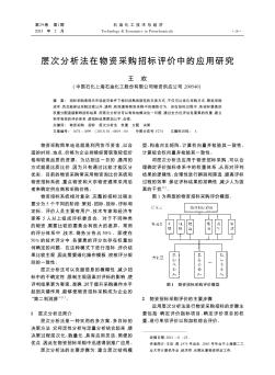 层次分析法在物资采购招标评价中的应用研究