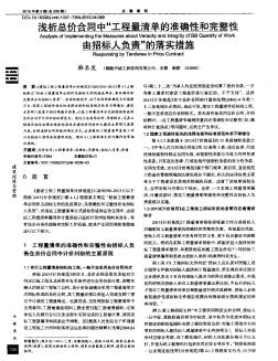 浅析总价合同中“工程量清单的准确性和完整性由招标人负责”的落实措施