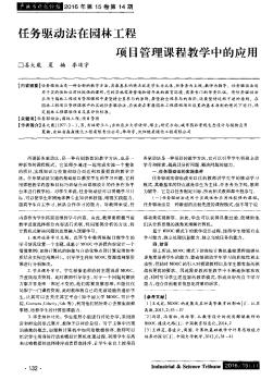 任務驅動法在園林工程項目管理課程教學中的應用