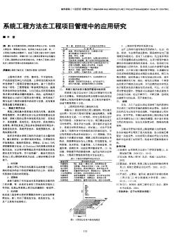 系統工程方法在工程項目管理中的應用研究