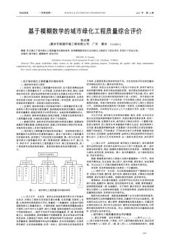 基于模糊数学的城市绿化工程质量综合评价