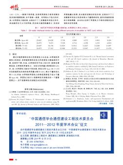 “中国通信学会通信建设工程技术委员会2011—2012年度学术会议”征文