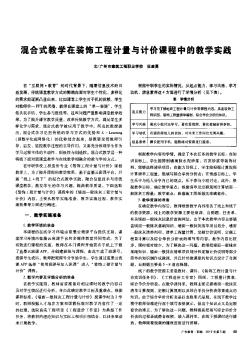 混合式教学在装饰工程计量与计价课程中的教学实践