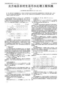 北方地区农村生活污水处理工程实践