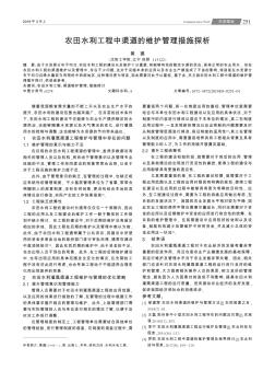 农田水利工程中渠道的维护管理措施探析