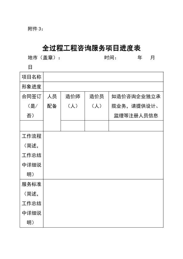 全過程工程咨詢服務項目進度表