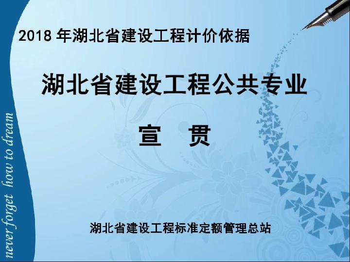 2018湖北省计价定额宣贯（公共专业机械台班）