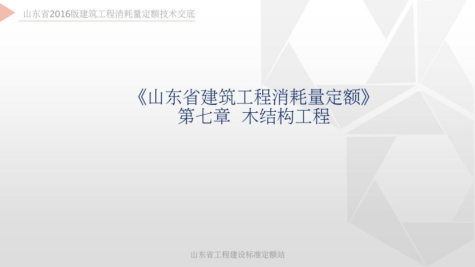 2016山东建筑消耗量定额交底培训资料第07章（木结构工程）