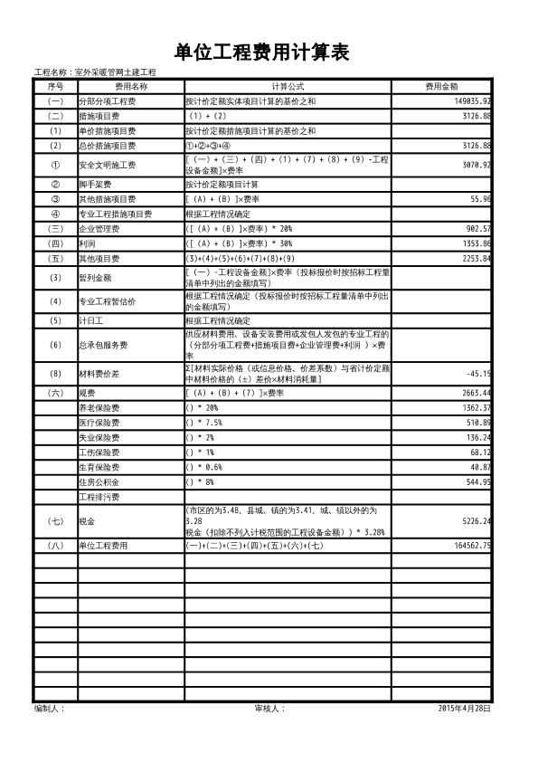 室外采暖管網(wǎng)土建工程