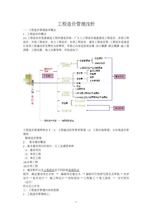 工程造价管理浅析