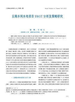 云南水利水电项目SWOT分析及策略研究