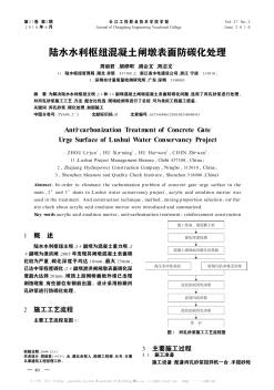 陆水水利枢纽混凝土闸墩表面防碳化处理