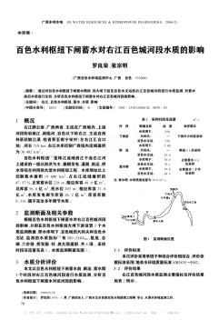 百色水利枢纽下闸蓄水对右江百色城河段水质的影响