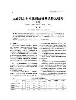 九曲河水利枢纽闸站桩基选择及研究