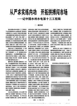 從嚴(yán)求實(shí)練內(nèi)功  開拓拼搏闖市場(chǎng)——記中國水利水電第十三工程局