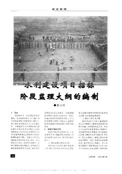 水利建設(shè)項(xiàng)目招標(biāo)階段監(jiān)理大綱的編制