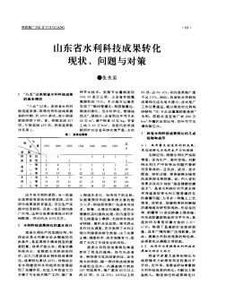 山东省水利科技成果转化现状、问题与对策