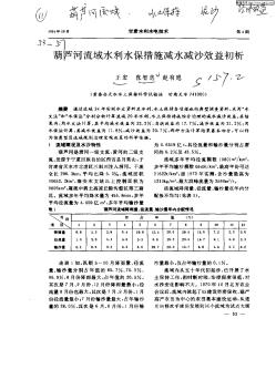 葫蘆河流域水利水保措施減水減沙效益初析