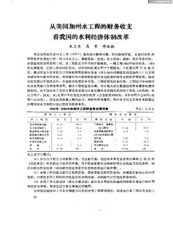 从美国加州水工程的财务收支看我国的水利经济体制改革