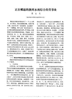 正在崛起的陕西水利综合经营事业