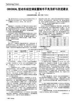 CRH380AL型动车组空调装置制冷不良浅析与改进建议