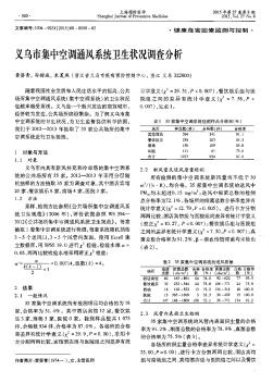 义乌市集中空调通风系统卫生状况调查分析