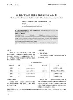 微量物證在空調漏電事故鑒定中的作用