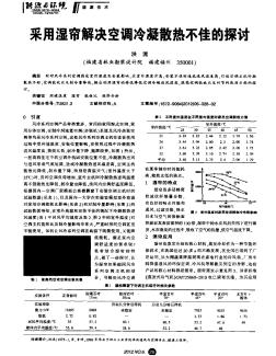 采用湿帘解决空调冷凝散热不佳的探讨