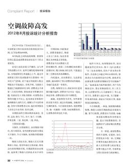 空调故障高发  2012年8月投诉统计分析报告